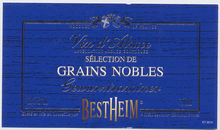 Gewurztraminer Sélection de Grains Nobles BestHeim 1998 75Cl